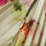 Andréa cutout floralprint pleated maxi dress