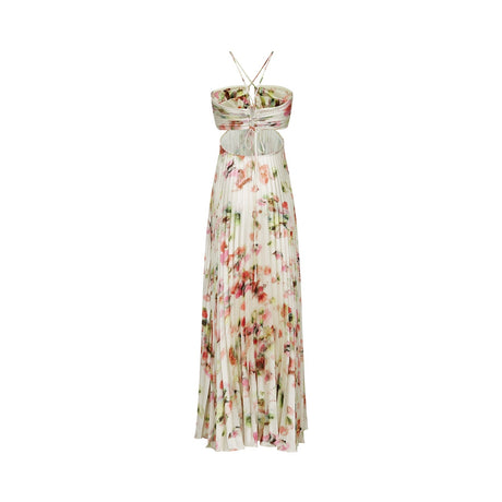 Andréa cutout floralprint pleated maxi dress