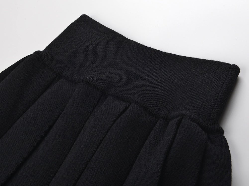 Angel Skirt - Flared Pleated Silhouette - High - Waisted Button Accents - Tailored Comfort - Decorative Buttons - Versatile Style