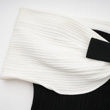Angèle black offshoulder knitted mini dress