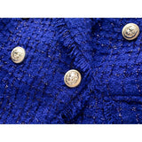 Anita Blazer - Tailored Double - Breasted Silhouette - Luxurious Bouclé Fabric - Fitted Waist - Button Details - Frayed Edges