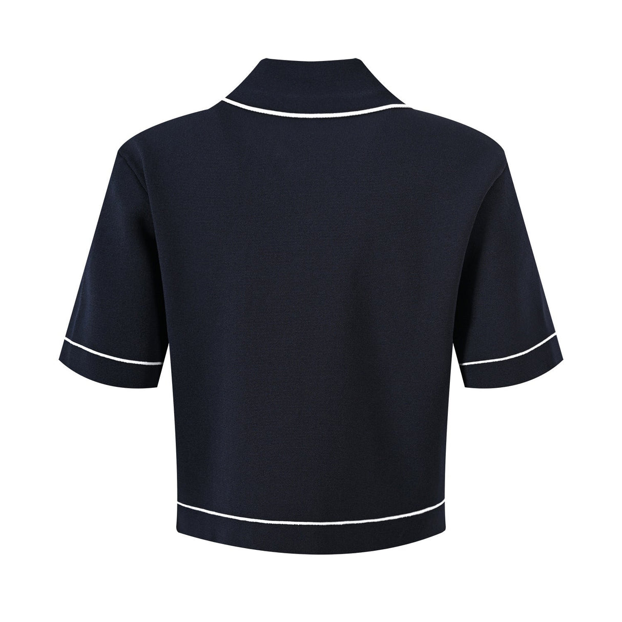 Anita Boxy Polo Top and Pleated Skirt Set - Sporty Design with Contrast Piping and Buttons