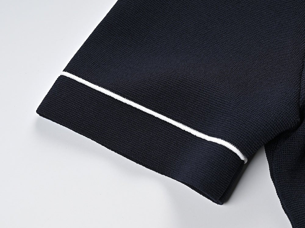 Anita Boxy Polo Top and Pleated Skirt Set - Sporty Design with Contrast Piping and Buttons