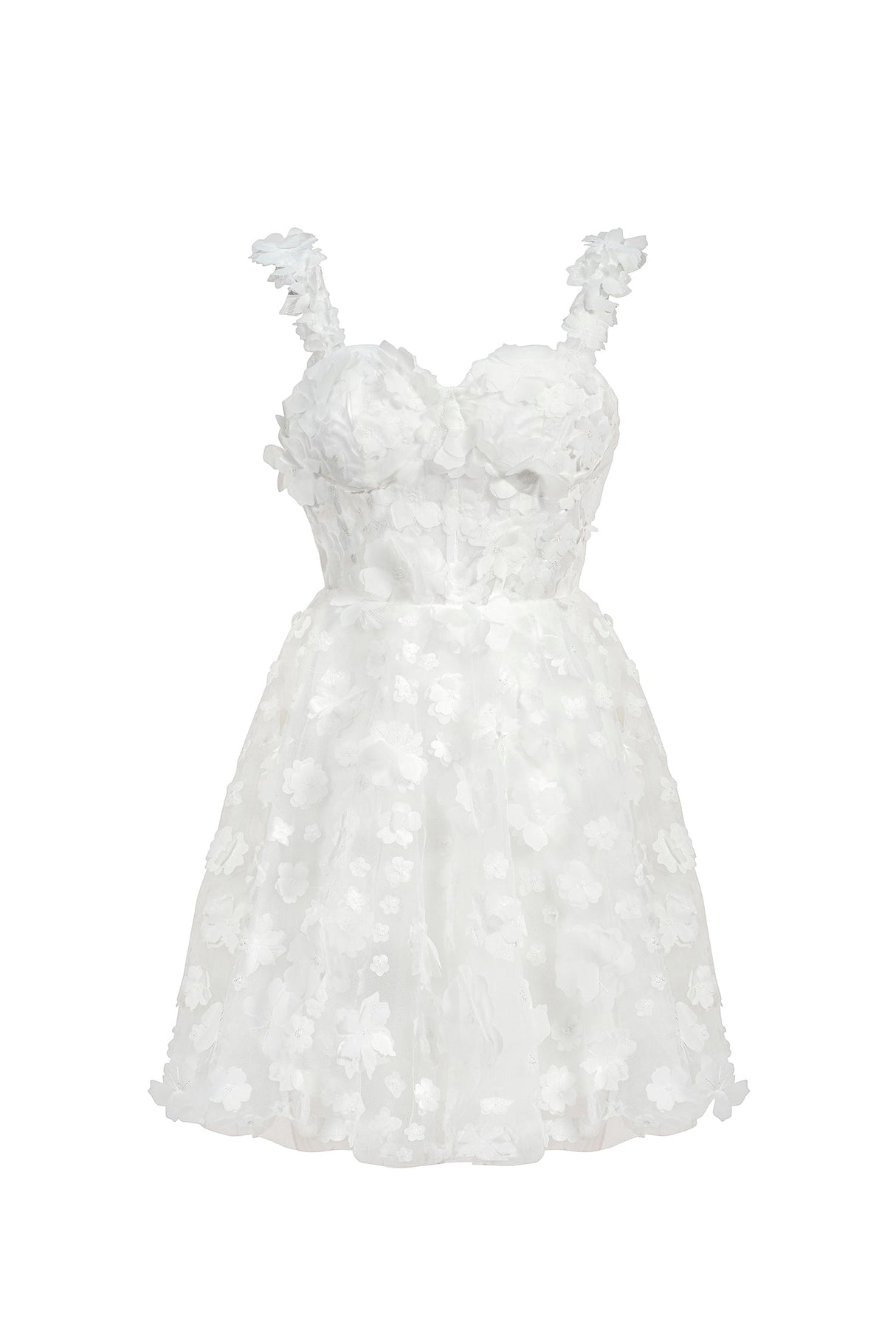 Anita White Floral Embellished Mini Dress