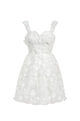 Anita White Floral Embellished Mini Dress