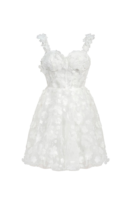 Anita White Floral Embellished Mini Dress