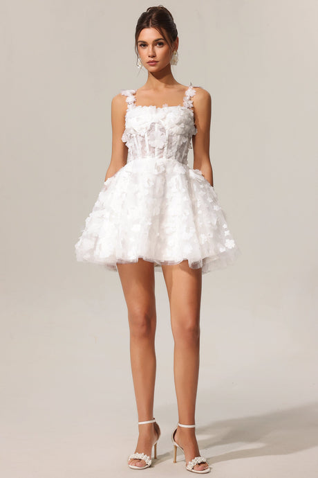 Anita White Floral Embellished Mini Dress