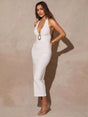 Anna Midi Dress - Halter Neckline - Wedding Occasion - Pencil Hem - Natural Waist - Bodycon Style