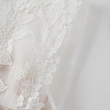 Annabelle Flowerappliqué Tulle Midi Dress Without Belt