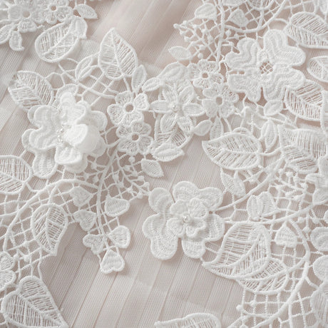 Annabelle Flowerappliqué Tulle Midi Dress