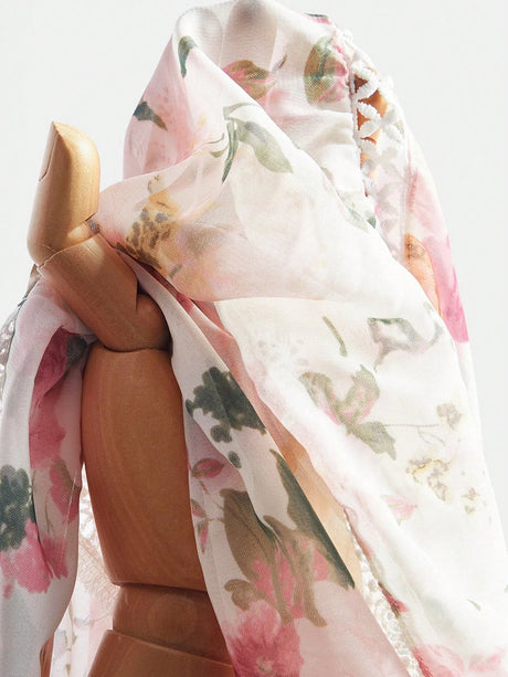 Annabelle Maxi Dress - Notched Neckline - Bishop Sleeve - High Waist - Floral Print - Boho Style
