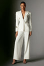 Annabelle White Blazer Set with Wide Leg Trousers for Formal Events and Stylish Nights Out