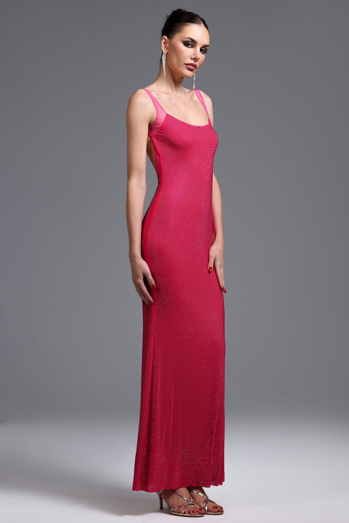Annalee Pink Backless Maxi Dress