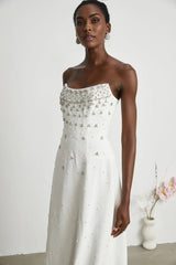 Annalisa Maxi Dress - Off - The - Shoulder Style - Glamorous Embellishments - Sleeveless - Rear Zip Fastening