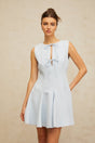 Annalisa Mini Dress Blue Bowknot Godet Design & Cut - Out Detailing