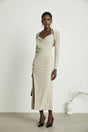 Annalisa Top & Skirt Set - Layered Construction - Cut - Out Design - Adjustable Halter Strap - Side Slit - Gathered Effect