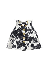 Annalisa White Flared Skirt Floral Print Dress