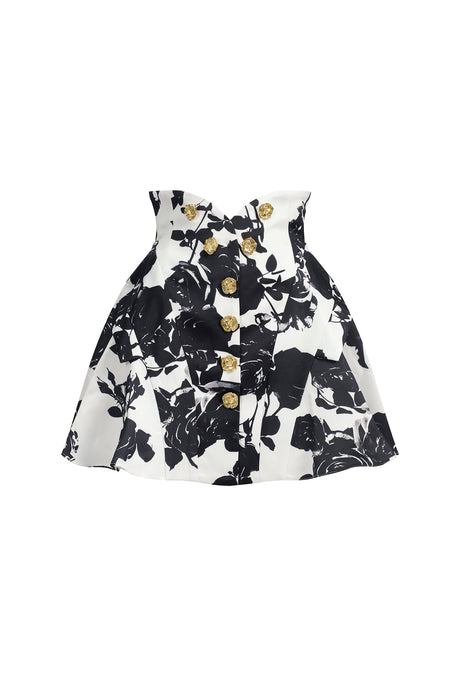 Annalisa White Flared Skirt Floral Print Dress