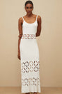 Annamaria Maxi Dress - White - Cut - out Design - Flared Hem