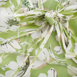 Annetta Floral Midi Dress - Long Sleeves - V - Neckline - Crystal Embellishments - Front Slit