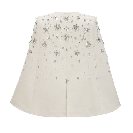 Annie Jacket - Cape Design - Crystal Embellishment - Button Fastening - Straight Hem