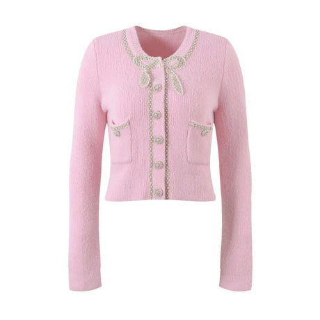 Annie Jacket & Skirt Set - Faux - Pearl Embellishment - Stretch - Jersey Fabric - Front Button Fastening - Two Front Welt Pockets