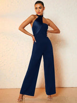 Annie Jumpsuit - Refined Style - Regular Fit Type - Neckline Halter - High Waist Line - Sleeveless - Extra Long Length - Premium Quality