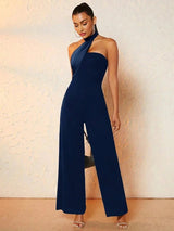Annie Jumpsuit - Refined Style - Regular Fit Type - Neckline Halter - High Waist Line - Sleeveless - Extra Long Length - Premium Quality