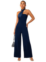 Annie Jumpsuit - Refined Style - Regular Fit Type - Neckline Halter - High Waist Line - Sleeveless - Extra Long Length - Premium Quality