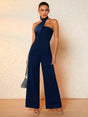 Annie Jumpsuit - Refined Style - Regular Fit Type - Neckline Halter - High Waist Line - Sleeveless - Extra Long Length - Premium Quality