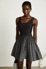 Anouk black glittered flared mini dress