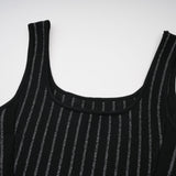 Anouk black glittered flared mini dress