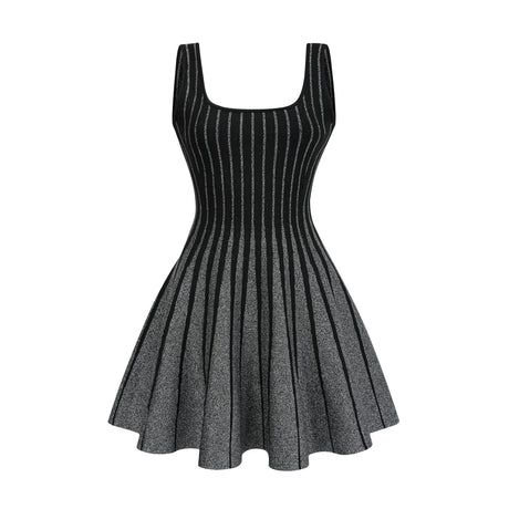 Anouk black glittered flared mini dress
