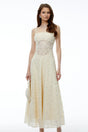 Anouk Cream Sleeveless Maxi Dress with Lace Panels