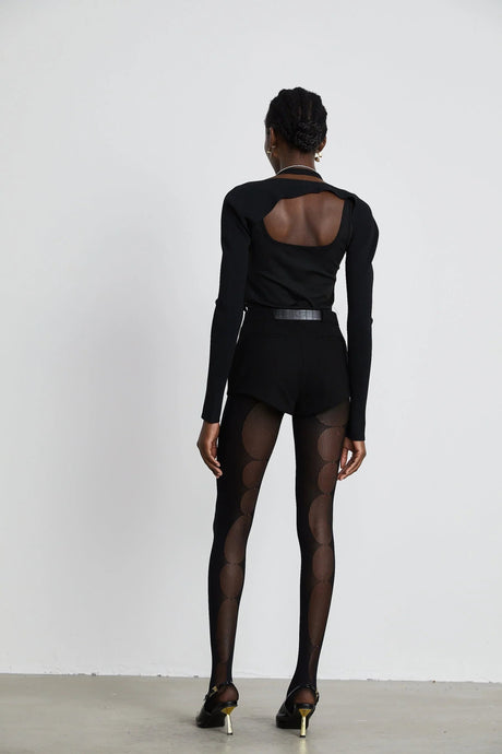 Antonia Top - U - neck - Detachable sleeves - Mesh panels - Bustier style