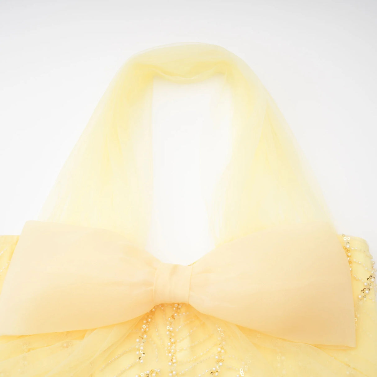 Antonia Yellow Halterneck Bow Maxi Dress