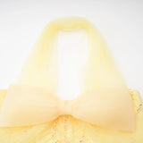 Antonia Yellow Halterneck Bow Maxi Dress