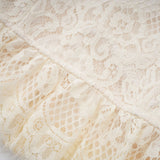 Antonietta Blouse - Flared Cuffs - Frilled Neck - Bow Detailing - Floral Lace Overlay - Cropped