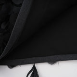 Antonietta Mini Dress - Sleeveless Crew Neck with Feather and Crystal Embellishments