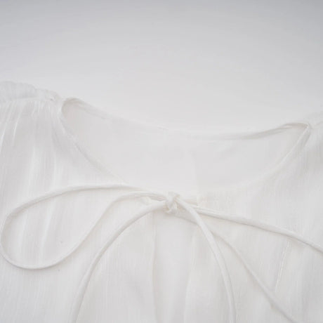Antonina Mini Dress White Glitter Pleated Layered