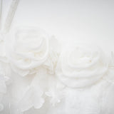 Apolline white fauxflower mini dress