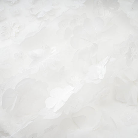 Apolline white fauxflower mini dress