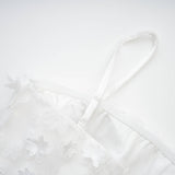 Apolline white fauxflower mini dress