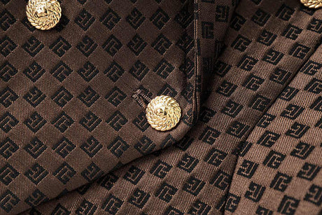 April Blazer - Tailored Double - Breasted Silhouette - Geometric Pattern - Slim Fit - Luxurious Fabric - Versatile Styling