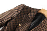 April Blazer - Tailored Double - Breasted Silhouette - Geometric Pattern - Slim Fit - Luxurious Fabric - Versatile Styling
