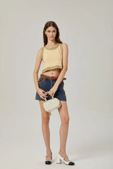 April Vest Top - U - neckline - Sleeveless - Sequined Embellishment