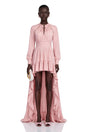 Arabella Pink Ruffled Asymmetrical Maxi Dress