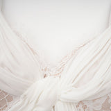 Arantxa white lace pleated maxi dress