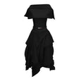 Aria Black Asymmetrical Shawl  Tulle Panel Dress Set