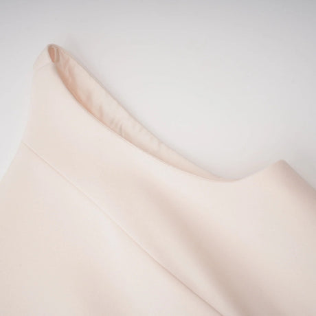 Aria White Asymmetrical Shawl  Tulle Panel Dress Set